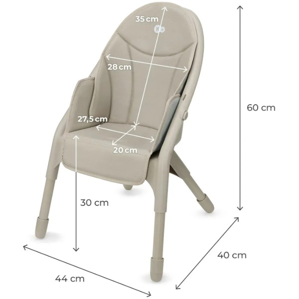 Фото - Стільчик для годування класичний Kinderkraft Dinnly Beige (KHDINN00BEG0000)